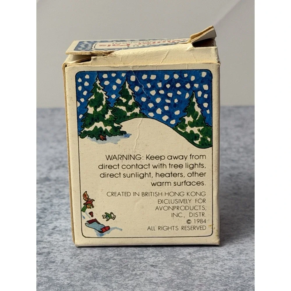Vintage 1984 Avon Winter Pals Tree Ornament Bunny Rabbit Squirrel Sleigh